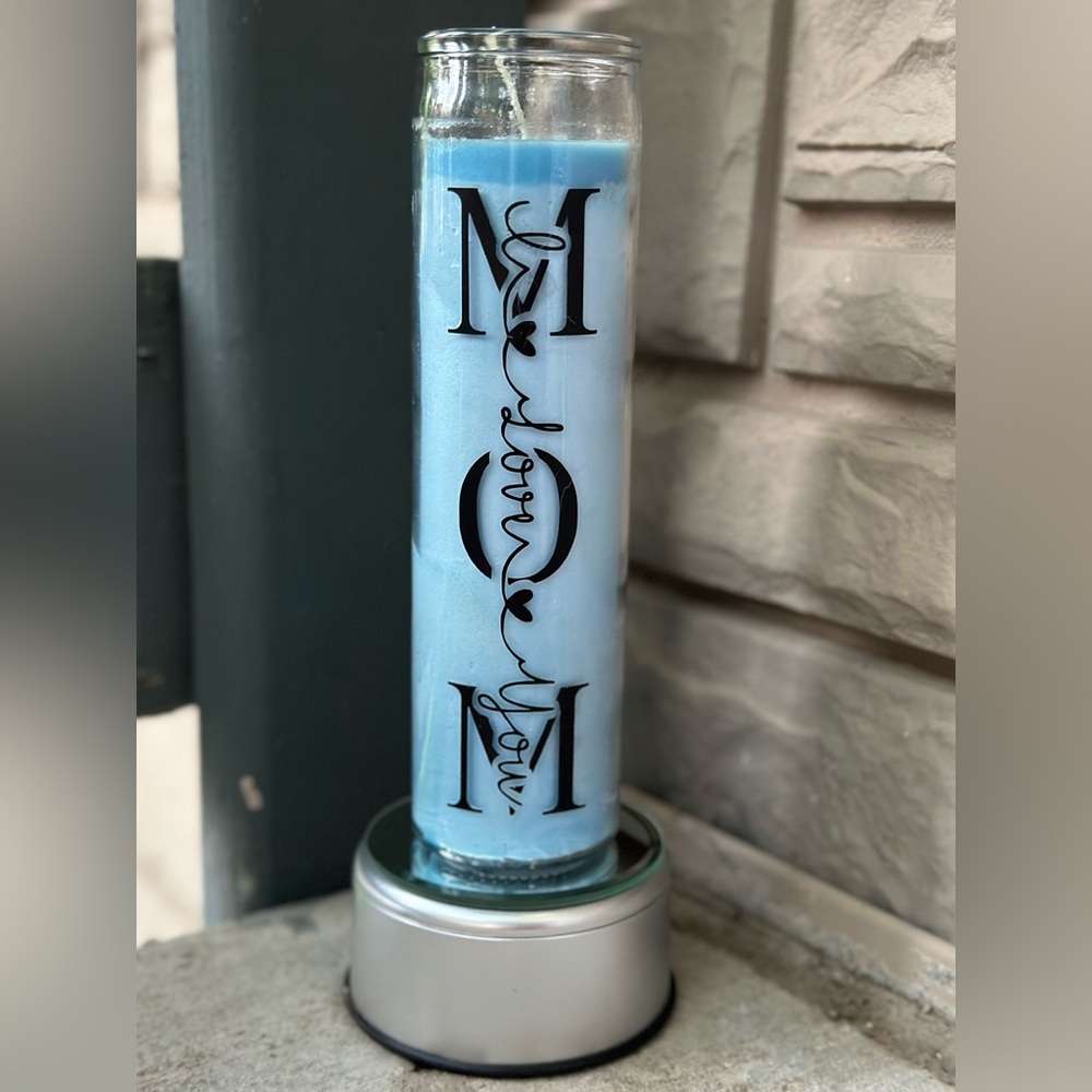 Blue Mom Candle